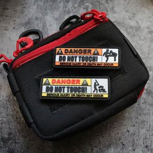 Parche de Advertencia de Seguridad 3D de PVC con Diseño 'No Toques Mi Bolso', con Cierre de Gancho y Bucle para Mochilas, Equipaje y Artículos - Product Image 3