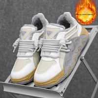 Chaussures d'hiver et décontractées en PU avec semelle extérieure en PVC, doublure en peluche, chaudes et polyvalentes, style Hong Kong, livraison gratuite