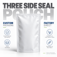 Sachet à trois soudures personnalisé, pochette à trois soudures, sachet plat imprimé pour l'emballage alimentaire, le café et les snacks