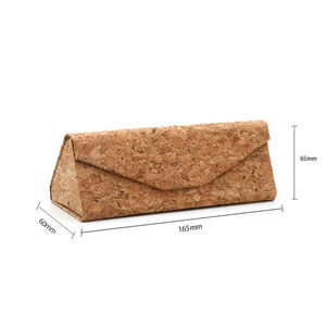 カスタムロゴサングラスケースエココルク木製スリム磁気折りたたみメガネ手作り三角形 - Product Image 5