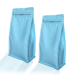 Mancha a prueba de olor UV <span class=keywords><strong>mate</strong></span> 8 lados sellado fondo plano cuadrado papel de aluminio cremallera bolsa de plastico para cafe - Product Image 1