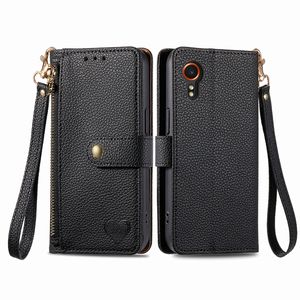 Étui portefeuille à fermeture éclair pour <span class=keywords><strong>Samsung</strong></span> <span class=keywords><strong>Galaxy</strong></span> <span class=keywords><strong>X</strong></span> <span class=keywords><strong>Cover</strong></span> 7, pour Tecno Spark 20 Pro Plus, étui à rabat en PU avec motif cœur - Product Image 2