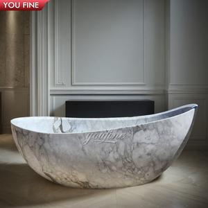 Bagno in marmo moderno a grandezza naturale personalizzato lavandino in pietra naturale Freestanding <span class=keywords><strong>vasca</strong></span> da bagno - Product Image 1