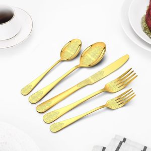 Ensembles de couverts de haute qualité avec motif gravé, en acier inoxydable, pour mariage - Product Image 5