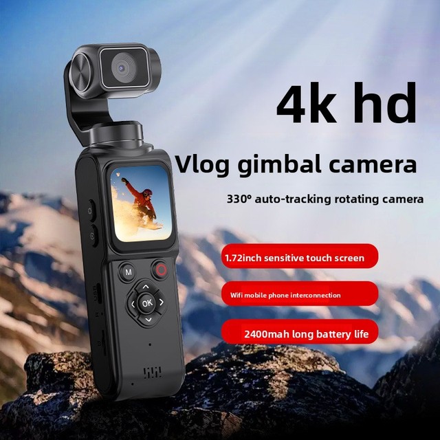 HD 4K Handheld Sports Camera Pocket Gimbal Vlog Camera Travel Outdoor Shooting 1.72-inch Screen 330 Wide Angle TF Card Model