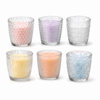 Verre rétro en forme d'étoile avec motif bulle en relief, support transparent pour bougie chauffe-plat, commande en gros, décoration d'intérieur, cadeau