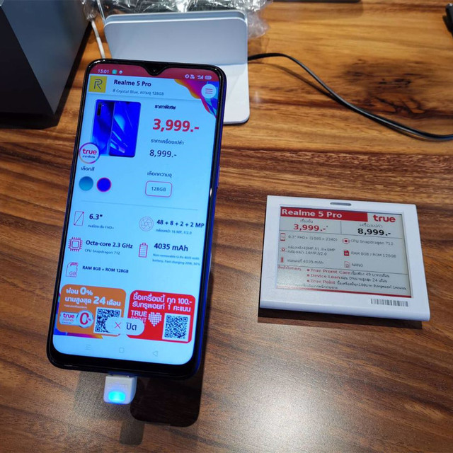 Zkong ZKC42V 4.2 Inch WiFi NFC E-ink Electronic Shelf Label with 5-Year Battery Life CE/RoHS Certified for Supermarkets