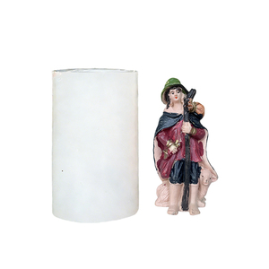 Moule en silicone style berger européen, figurine de garçon pastoral réaliste pour bougies, résine et gypse faites à la main, idéal pour l'art DIY - Product Image 1