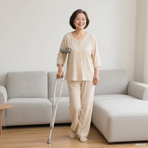Béquilles sous-bras Ji Hengxin en acier inoxydable télescopiques et réglables pour la rééducation - Product Image 3