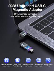 240W 24PIN USB C Magnet adapter Abnehmbarer 40 Gbit/s 8K 60Hz Schnell ladung für Thunder <span class=keywords><strong>3</strong></span>/4 OTP-geschützter AC-Ausgang für Laptops - Product Image 2