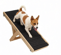 Faltbare Holztreppe mit Rutschfester Matte Verstellbare Holz-Hunderampe mit Teppich Freistehende Haustierrampe für Training