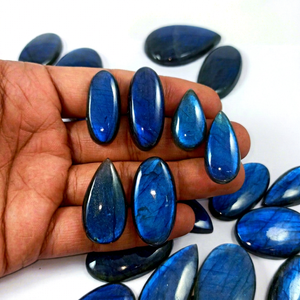 Cabochons de labradorite bleue naturelle de qualité supérieure, pierres précieuses en vrac de formes variées, prix de gros pour la fabrication de bijoux en argent - Product Image 1