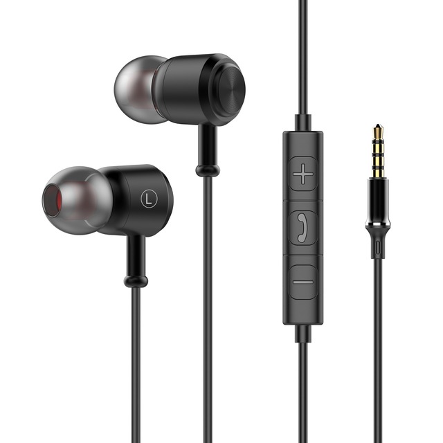 High Quality 3.5mm Hifi Stereo Metal In-Ear Earphones Mic Sports Wired Hands-Free Headphones Direct Factory Wholesale