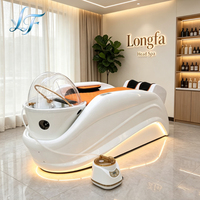 Fauteuil de lavage de cheveux électrique inclinable de luxe pour salon commercial, station de massage et spa capillaire avec circulation d'eau