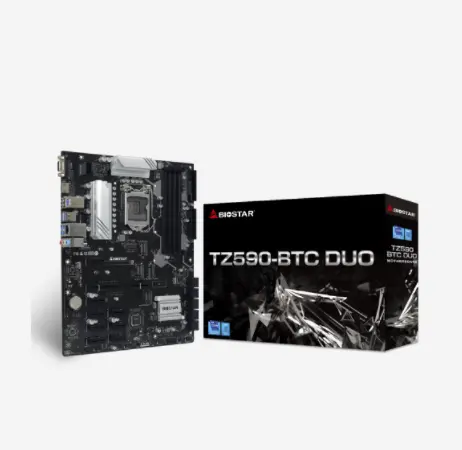 Абсолютно Новый Biostar TZ590 поддержка 13x GPU Z590 материнская плата 6 ГБ/сек. 10/11th поколения двухъядерный процессор LGA1200 DDR4 PCIe 3,0