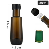 Bouteilles d'huile de cuisson miniatures en verre transparent de qualité alimentaire LIQUORLUX, écologiques, 100 ml, avec bouchon en liège et capuchon à vis, impression sérigraphique