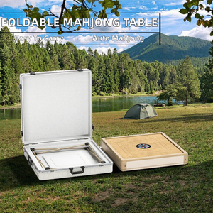 Table de Mahjong Automatique Pliante Moderne pour Camping en Plein Air, en Métal Cristallin, Prise US, Portable, pour Pique-nique, Type Valise Domestique - Product Image 2