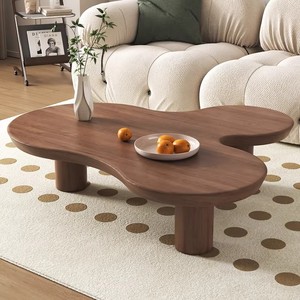 Mesa de Centro de Madera Maciza de Pino Antiguo, Estilo Nórdico Retro, Diseño Multifuncional Silent Wind, Muebles para Sala de Estar - Product Image 1