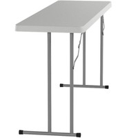 Table pliante en plastique pour formation et réunions, avec structure métallique, portable et pliable, pour séminaires, design moderne et minimaliste, mobilier d'extérieur
