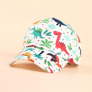 Gorra de Béisbol para Niños de 4 a 9 Años, Protección Solar, Estampado Digital, Tela de Espiga con Diseño de Hoja de Dinosaurio - Product Image 6