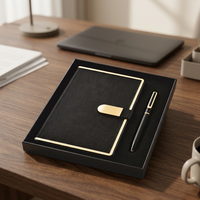 Ensemble cadeau de carnet noir haut de gamme et stylo, kit de journal d'affaires avec fermeture magnétique