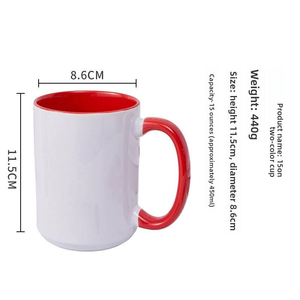 Tazza in Ceramica da 450ml con Doppio Colore Interno, Personalizzabile con Trasferimento Termico, Nuovo Design, Vendita all'Ingrosso - Product Image 3