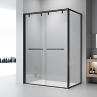 Cabine de douche carrée en verre noir de luxe moderne de haute qualité