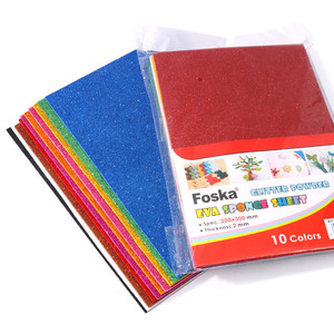 Feuilles de mousse scintillantes multicolores Foska 20*30CM 2mm d'épaisseur avec autocollant pour costumes, arts et projets d'artisanat - Product Image 1
