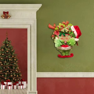 Ornement <span class=keywords><strong>de</strong></span> <span class=keywords><strong>porte</strong></span> <span class=keywords><strong>de</strong></span> monstre en peluche vert créatif avec pendentif <span class=keywords><strong>couronne</strong></span> <span class=keywords><strong>de</strong></span> jambe <span class=keywords><strong>de</strong></span> fourrure Grinch <span class=keywords><strong>pour</strong></span> les décorations du Nouvel An et <span class=keywords><strong>de</strong></span> Noël - Product Image 6