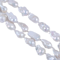Perles d'eau douce naturelles baroques blanches semi-finies en vrac de 14-18 mm, cordons de grande taille pour la fabrication de bijoux