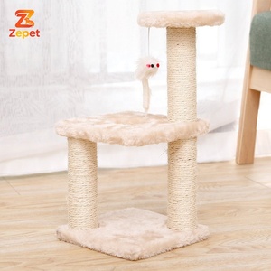 Meilleures ventes : <span class=keywords><strong>Arbre</strong></span> à <span class=keywords><strong>chat</strong></span> en bois et sisal, structure d'escalade avec plateforme de saut et griffoir pour petits chats, prix usine - Product Image 2