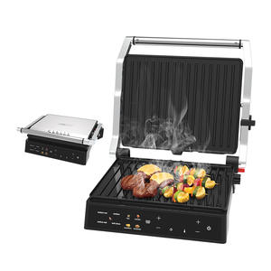 <span class=keywords><strong>Grill</strong></span> électrique à contact <span class=keywords><strong>double</strong></span> face en acier inoxydable 180 degrés 2000W avec thermostat pour sandwichs et paninis - Product Image 5