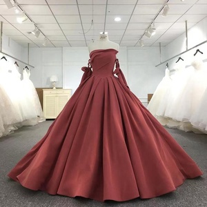 9583 Hot Sale Elegant <b>Red</b> Satin Vintage Sleeveless Women'S Evening Dress - Product Image 1