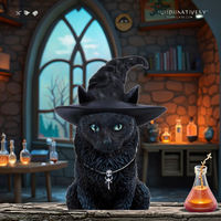 Statue de chat noir en résine, style rétro, horreur, Halloween, sorcellerie, décoration de jardin, extérieur, réaliste, peinte à la main, ISO 9001