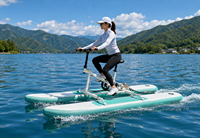 Vélo aquatique gonflable portable avec pédalier, planche à pagaie en PVC durable pour les vacances en plein air et les sports nautiques