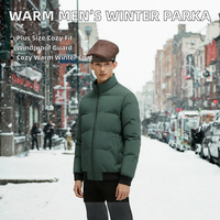 Veste d'hiver pour homme, col montant, fermeture éclair, doudoune, coupe-vent, parka chaude, logo personnalisé OEM