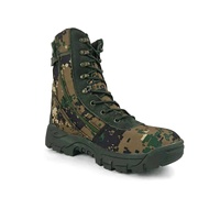 Sepatu Bot Kamuflase Outdoor Murah dari Pabrik Cina, Sepatu Berburu dengan Ritsleting dan Sol Karet