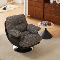 Fauteuil pivotant design avec structure métallique, une place, mobilier de luxe pour hôtel, appartement, salon, fauteuil d'appoint confortable