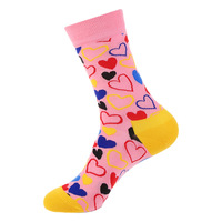Chaussettes fantaisie mi-mollet unisexe en coton, à rayures colorées, à pois et arc-en-ciel, à motifs de dessins animés, amusantes et joyeuses, pour le bureau, vente en gros