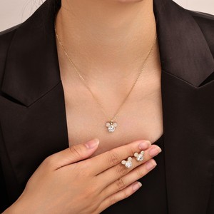 Juego de Joyería de Aleación de Cobre con Cabeza de Mickey Mouse, Aretes y Collar con Engaste de Bisel, Regalo de Moda, Accesorios para Mujer - Product Image 2