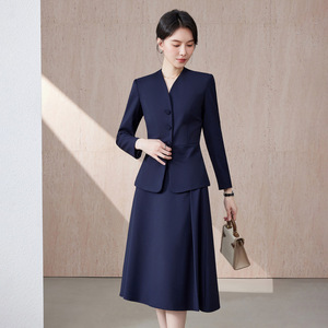 Women's Suit Set Midi Skirt Wool Blend Anti-Wrinkle Office Lady Business Formal Wear Spring Style GY9341381 - Product Image 3