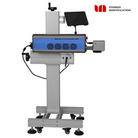 Nouvelle machine de codage laser CO2 à refroidissement par air économique, automatique et en ligne, pour lettres, numéros, bouchons de bouteilles en plastique, PET, PP, logo, date