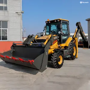 Yaweh 3cx Chinese New Small Front End Compact Tlb Tractor Mini 4WD 4x4 Excavator Backhoe Loader 1 Ton With Price For Sale Jcb
