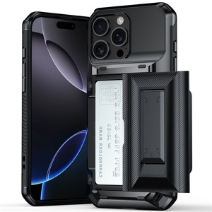 Para iPhone 16 Funda a prueba de golpes Slide ID Slot Card Holder Stand, <span class=keywords><strong>Amor</strong></span> Impact Rugged Wallet Phone Cover para iPhone 14 15 16 Pro Max - Product Image 1