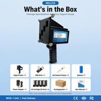 Impresora de inyección de tinta portátil de 10 cm y 5 cm, máquina de codificación pequeña, impresora de inyección de tinta digital de texto para códigos QR y logotipos, cartucho de tinta de 10 cm de altura