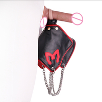 Anneau scrotal taille S/L, écharpe scrotale, pochette scrotale, chaîne de chasteté pour dissimuler le poids du scrotum, accessoire en cuir pour jeu BDSM masculin