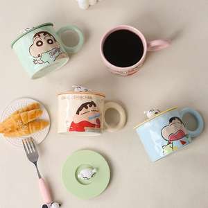 Crayon Shinchan Ceramic <b>Mug</b> 400Ml <b>With</b> <b>Lid</b> Cartoon Design For Home Kids Gift - Product Image 2