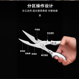 Chicken Bone Shears Stainless Steel Kitchen Grade For Chicken Duck Goose Bones Durable Cutting Tool - Product Image 2