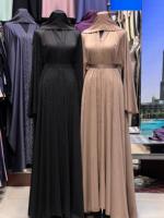 Nouvelle arrivée 2025, abaya en coton ouverte pour femmes, robe maxi musulmane avec bordure en strass, manches longues, kaftan, tenue de fête du Ramadan, tenue quotidienne