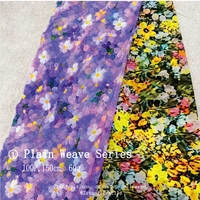 Tissu en crêpe de Chine à imprimé floral aquarelle, best-seller, résistant aux plis, respirant, bon tombé, pour vêtements féminins